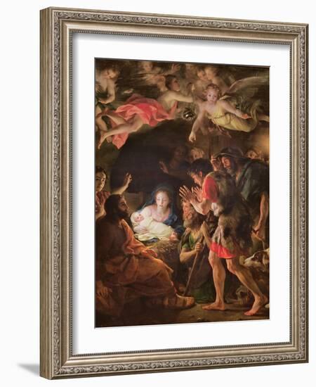The Adoration of the Shepherds, C.1770 (Oil on Wood)-Anton Raphael Mengs-Framed Giclee Print