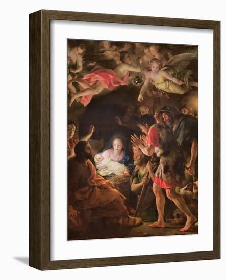 The Adoration of the Shepherds, C.1770 (Oil on Wood)-Anton Raphael Mengs-Framed Giclee Print