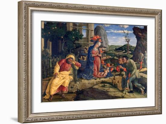 The Adoration of the Shepherds, C1450-Andrea Mantegna-Framed Giclee Print