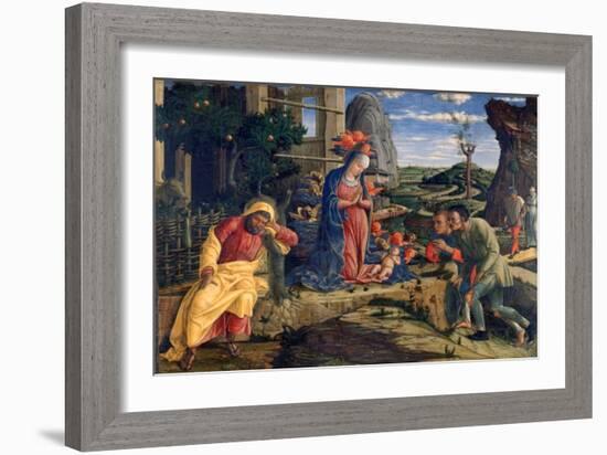 The Adoration of the Shepherds, C1450-Andrea Mantegna-Framed Giclee Print