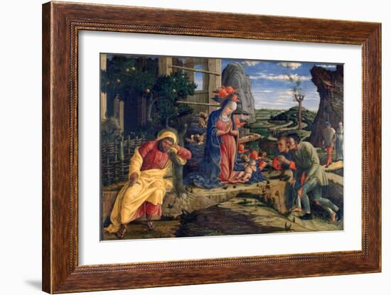 The Adoration of the Shepherds, C1450-Andrea Mantegna-Framed Giclee Print