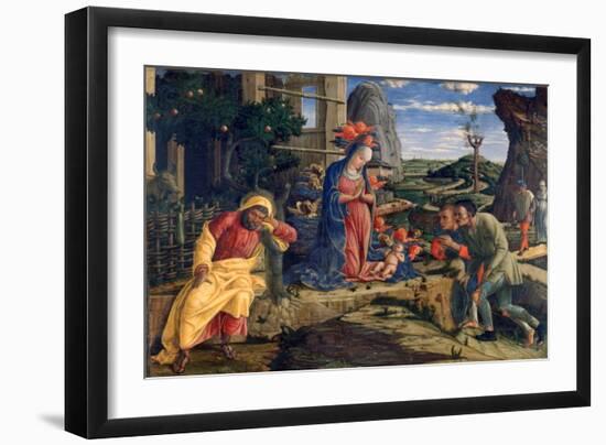 The Adoration of the Shepherds, C1450-Andrea Mantegna-Framed Giclee Print