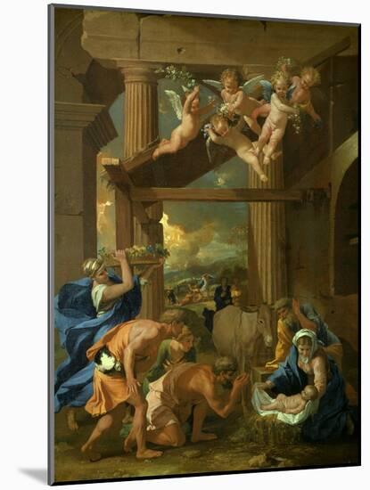 The Adoration of the Shepherds, C1633-Nicolas Poussin-Mounted Giclee Print
