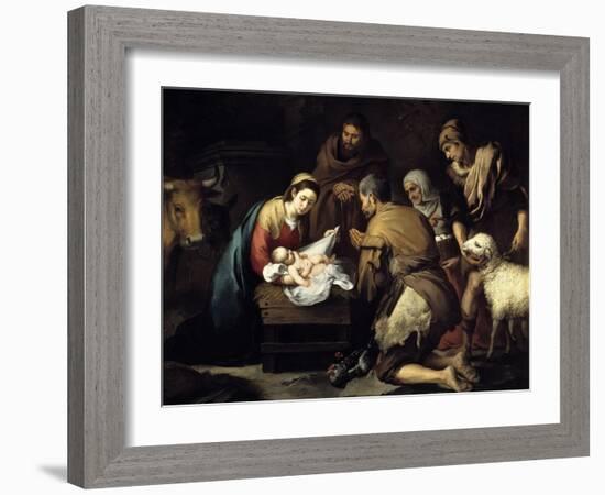 The Adoration of the Shepherds, Ca. 1657-Bartolome Esteban Murillo-Framed Giclee Print