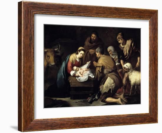 The Adoration of the Shepherds, Ca. 1657-Bartolome Esteban Murillo-Framed Giclee Print