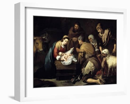 The Adoration of the Shepherds, Ca. 1657-Bartolome Esteban Murillo-Framed Giclee Print