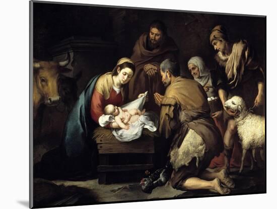 The Adoration of the Shepherds, Ca. 1657-Bartolome Esteban Murillo-Mounted Giclee Print