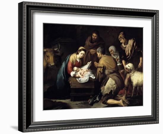 The Adoration of the Shepherds, Ca. 1657-Bartolome Esteban Murillo-Framed Giclee Print