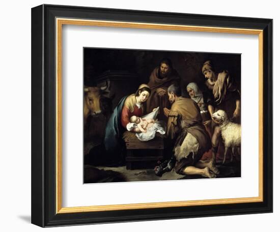 The Adoration of the Shepherds, Ca. 1657-Bartolome Esteban Murillo-Framed Giclee Print