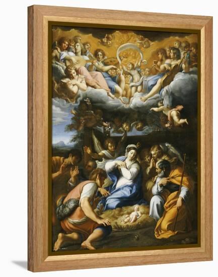 The Adoration of the Shepherds, French School-Annibale Carracci-Framed Premier Image Canvas