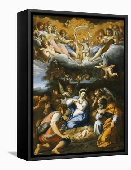 The Adoration of the Shepherds, French School-Annibale Carracci-Framed Premier Image Canvas