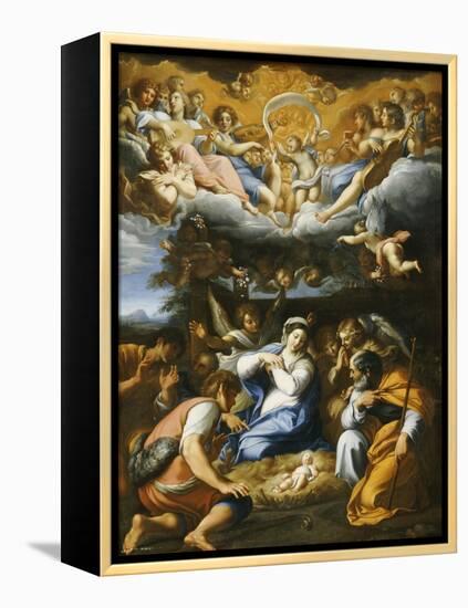 The Adoration of the Shepherds, French School-Annibale Carracci-Framed Premier Image Canvas