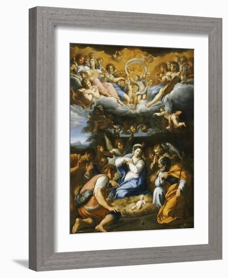 The Adoration of the Shepherds, French School-Annibale Carracci-Framed Giclee Print