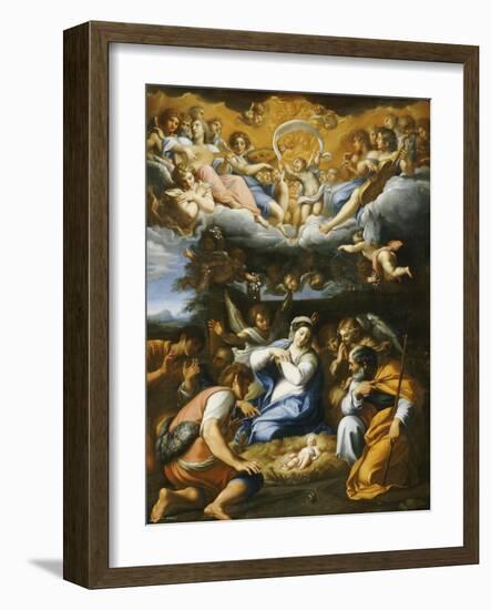 The Adoration of the Shepherds, French School-Annibale Carracci-Framed Giclee Print