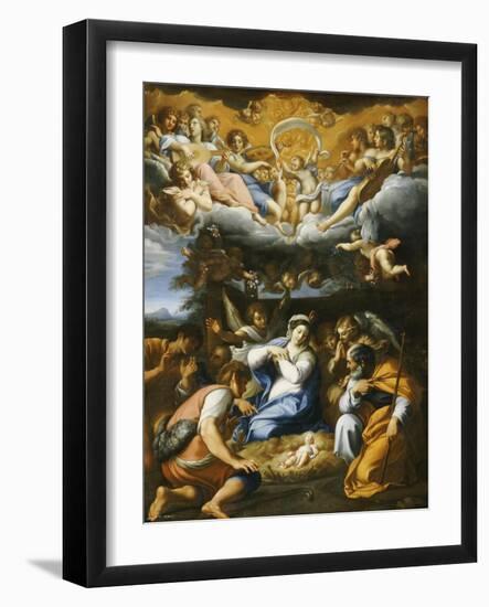 The Adoration of the Shepherds, French School-Annibale Carracci-Framed Giclee Print