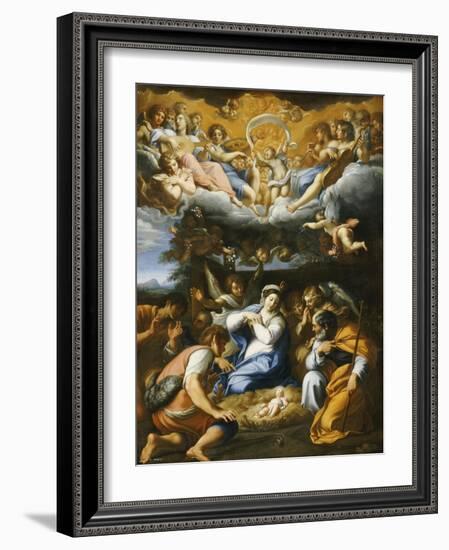 The Adoration of the Shepherds, French School-Annibale Carracci-Framed Giclee Print