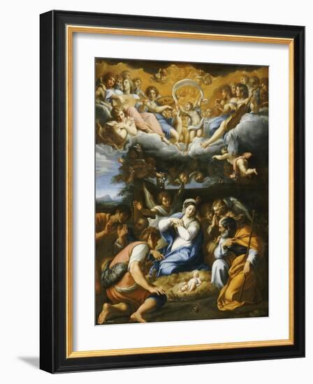 The Adoration of the Shepherds, French School-Annibale Carracci-Framed Giclee Print