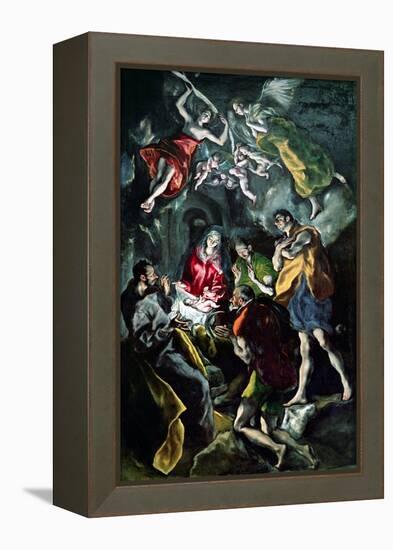 The Adoration of the Shepherds, from the Santo Domingo El Antiguo Altarpiece, circa 1603-14-El Greco-Framed Premier Image Canvas