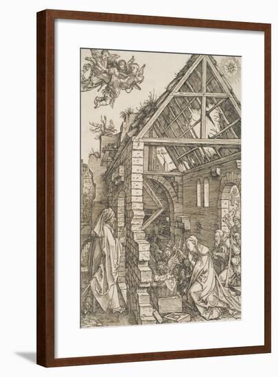 The Adoration of the Shepherds, from the Series "The Life of the Virgin", C.1502-03-Albrecht Dürer-Framed Giclee Print