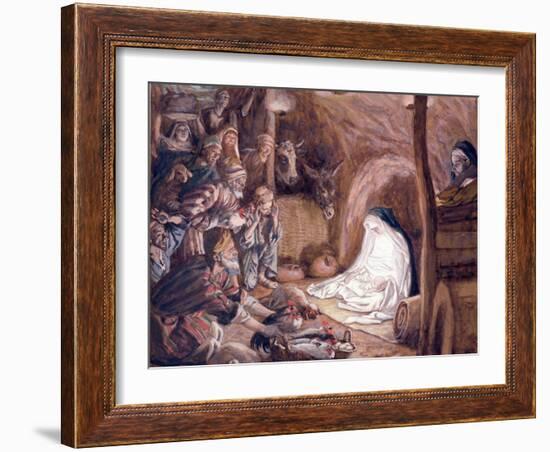 The Adoration of the Shepherds, Illustration for 'The Life of Christ', C.1886-94-James Tissot-Framed Giclee Print