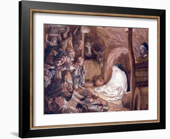 The Adoration of the Shepherds, Illustration for 'The Life of Christ', C.1886-94-James Tissot-Framed Giclee Print