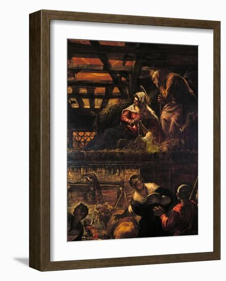 The Adoration of the Shepherds (Nativity)-Jacopo Robusti Tintoretto-Framed Giclee Print