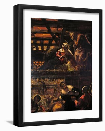 The Adoration of the Shepherds (Nativity)-Jacopo Robusti Tintoretto-Framed Giclee Print