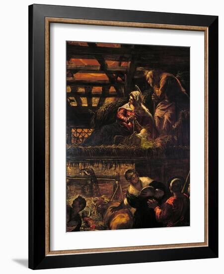 The Adoration of the Shepherds (Nativity)-Jacopo Robusti Tintoretto-Framed Giclee Print