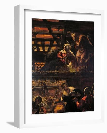 The Adoration of the Shepherds (Nativity)-Jacopo Robusti Tintoretto-Framed Giclee Print