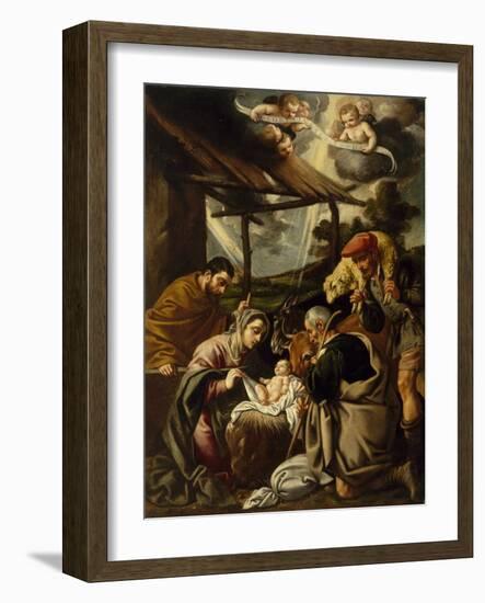 The Adoration of the Shepherds (Oil on Canvas)-Pedro Orrente-Framed Giclee Print