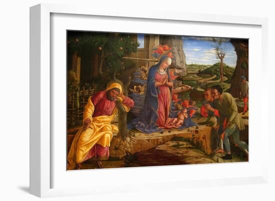 The Adoration of the Shepherds, Shortly after 1451-Andrea Mantegna-Framed Art Print