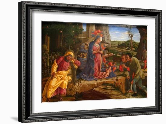 The Adoration of the Shepherds, Shortly after 1451-Andrea Mantegna-Framed Art Print