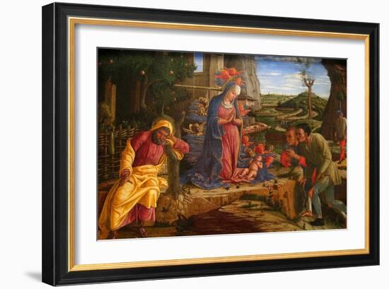 The Adoration of the Shepherds, Shortly after 1451-Andrea Mantegna-Framed Art Print