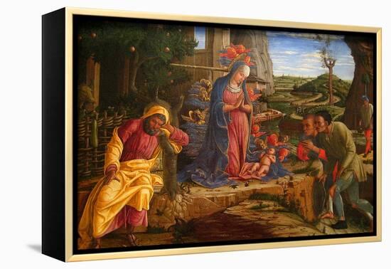 The Adoration of the Shepherds, Shortly after 1451-Andrea Mantegna-Framed Stretched Canvas