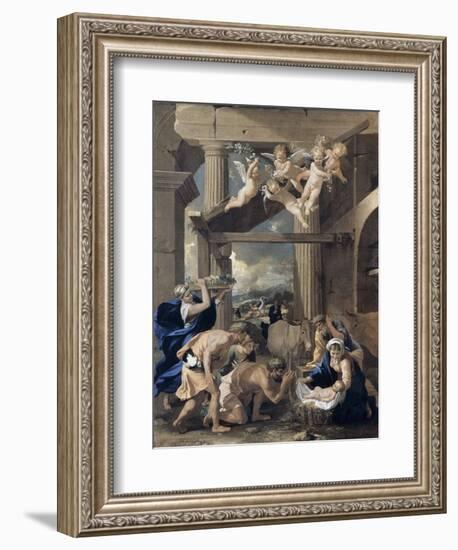 The Adoration of the Shepherds-Nicolas Poussin-Framed Giclee Print