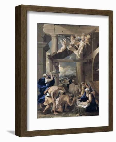 The Adoration of the Shepherds-Nicolas Poussin-Framed Giclee Print