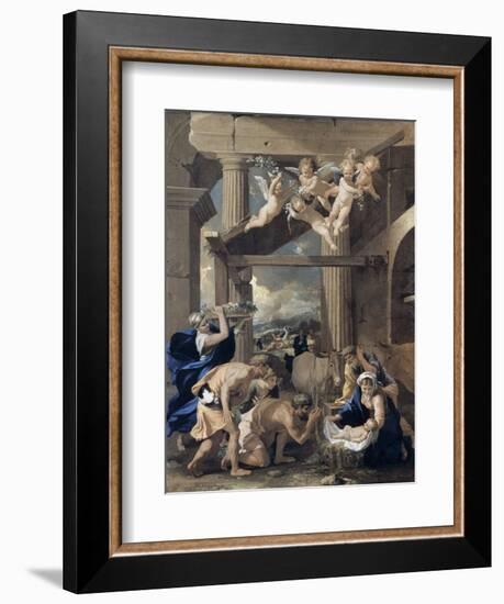 The Adoration of the Shepherds-Nicolas Poussin-Framed Giclee Print