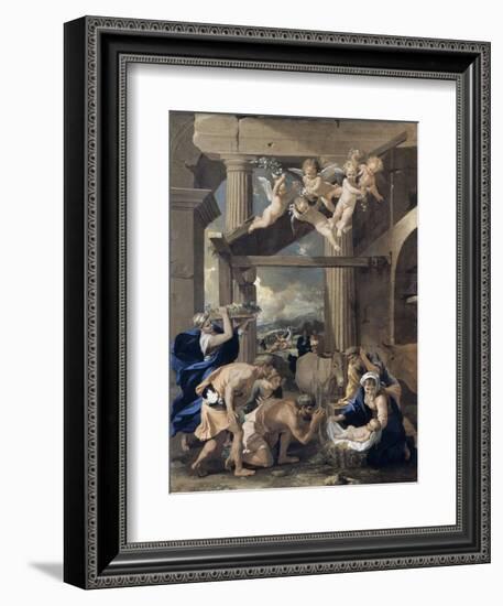 The Adoration of the Shepherds-Nicolas Poussin-Framed Giclee Print