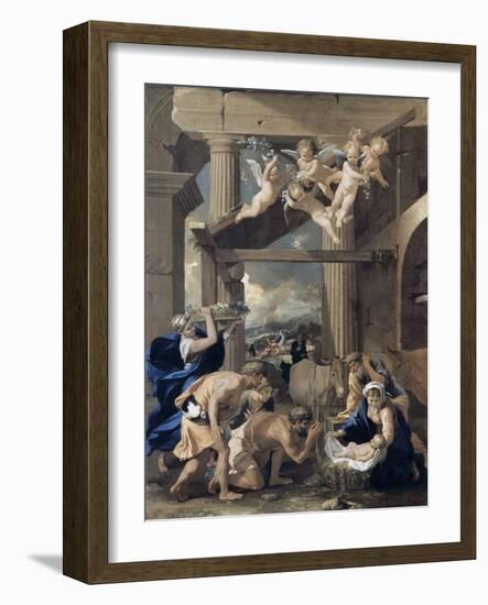 The Adoration of the Shepherds-Nicolas Poussin-Framed Giclee Print