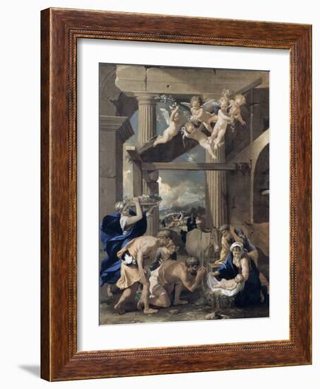 The Adoration of the Shepherds-Nicolas Poussin-Framed Giclee Print