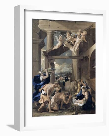 The Adoration of the Shepherds-Nicolas Poussin-Framed Giclee Print