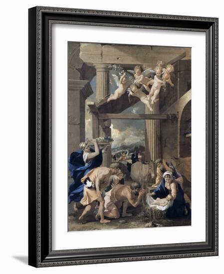 The Adoration of the Shepherds-Nicolas Poussin-Framed Giclee Print