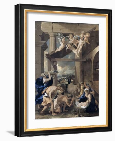 The Adoration of the Shepherds-Nicolas Poussin-Framed Giclee Print