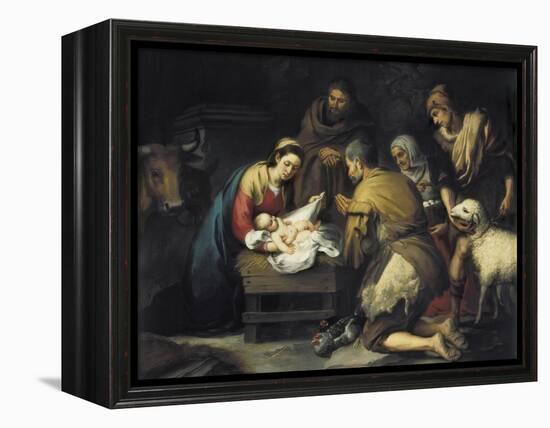 The Adoration of the Shepherds-Bartolome Esteban Murillo-Framed Stretched Canvas