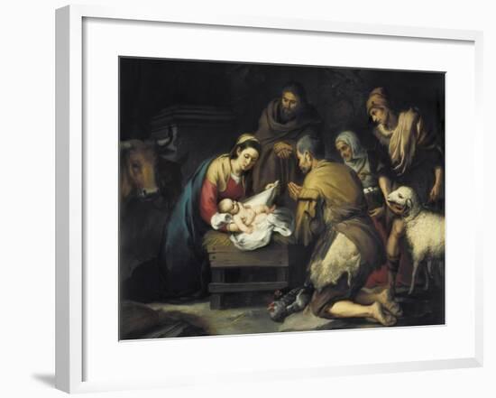 The Adoration of the Shepherds-Bartolome Esteban Murillo-Framed Art Print