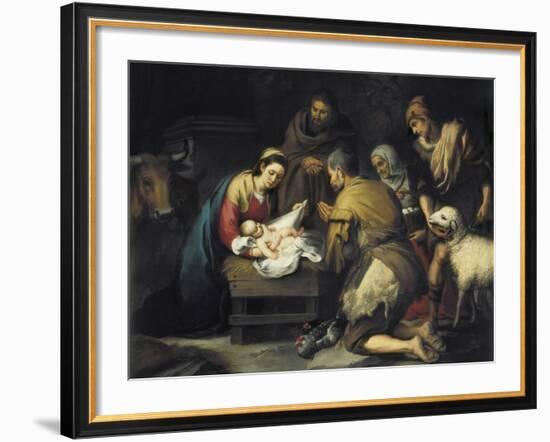 The Adoration of the Shepherds-Bartolome Esteban Murillo-Framed Art Print