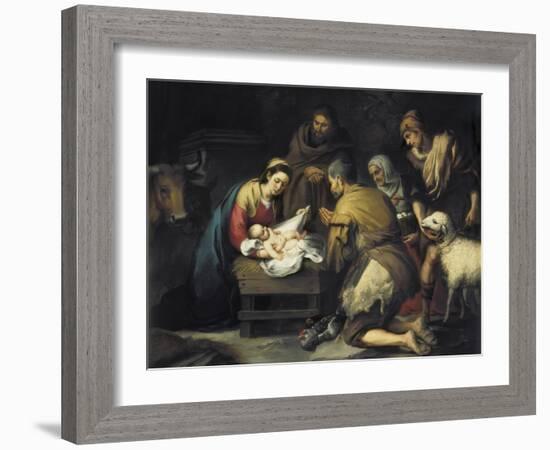 The Adoration of the Shepherds-Bartolome Esteban Murillo-Framed Art Print