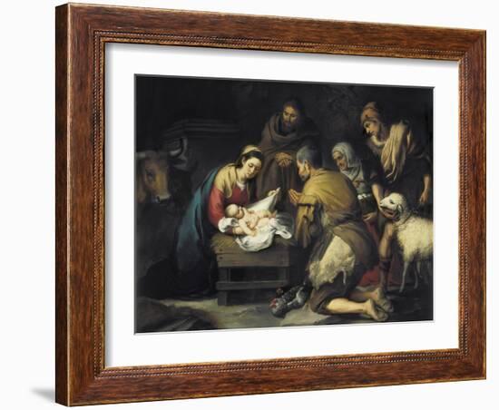 The Adoration of the Shepherds-Bartolome Esteban Murillo-Framed Art Print