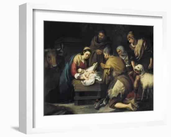 The Adoration of the Shepherds-Bartolome Esteban Murillo-Framed Art Print