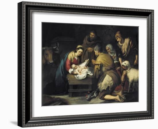 The Adoration of the Shepherds-Bartolome Esteban Murillo-Framed Art Print